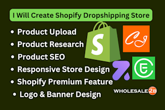 create shopify dropshipping store via doba cj zendrop temu dhgate dropify