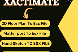 convert hand sketch  ,matter port,  2d floor plans, into esx file
