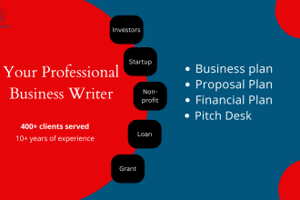 craft an investor business plan and financial model, forecast, projection