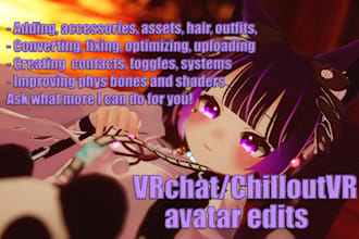 edit, fix, optimize, convert, add nsfw to your vrchat or chilloutvr avatar