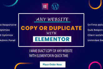 creat copy clone or duplicate wordpress website with elementor