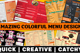 do restaurant menu design, food menu, cafe menu and digital menu board