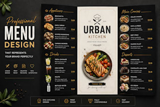 design restaurant menu, food menu, cafe menu and digital menu board
