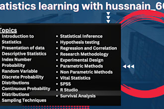 be your tutor in probability, statistics, r studio and spss