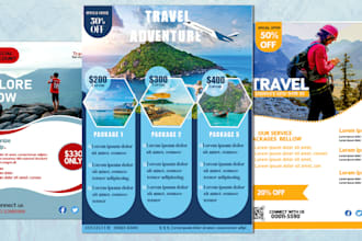 create  professional marketing flyer, tour, travel flyers