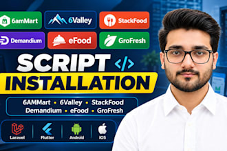 install,customize 6ammart, 6valley, stackfood, demandium, efood and grofresh