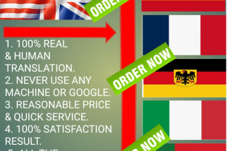 do english to spanish, french, german, italian, portuguese vice versa