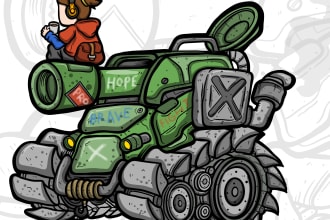 create robot mech machine cyberpunk original characters