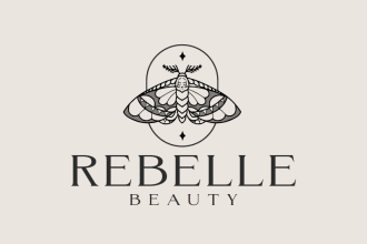 do a feminine line art botanical boho hand drawn logo