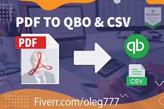 convert 2 bank statement PDF to qbo and PDF to CSV