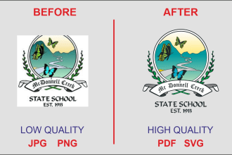 vectorize, redraw, and recreate your logo, artwork, design with 300 dpi ai, eps