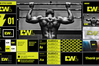 design your gym and fitness or real estate  brand guideline and logo