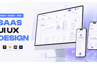 design modern UI UX for saas, mobile app or website in figma