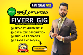 write optimized fiverr gig SEO description, title, fiverr gig image
