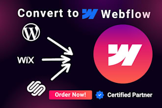 convert or rebuild your wordpress, wix, or squarespace site in webflow