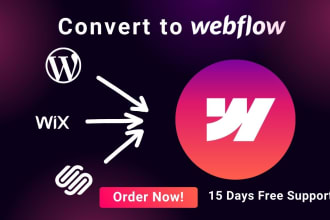 convert or rebuild your wordpress, wix, or squarespace site in webflow
