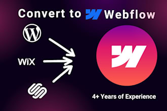 convert or rebuild your wordpress, wix, or squarespace site in webflow