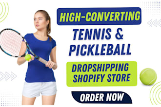 design pickleball shopify store tennis sport equipment dropshipping website