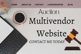 create auction website, bidding website, multivendor website, cars auction
