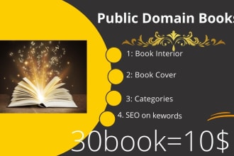 provide you profitable public domain books for amazon kindle kdp,kdp interior
