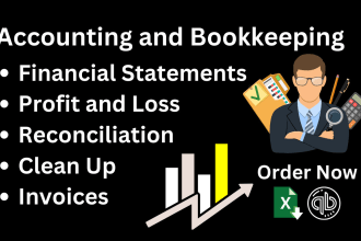 do bookkeeping, bank reconciliation, clean up using quickbooks online