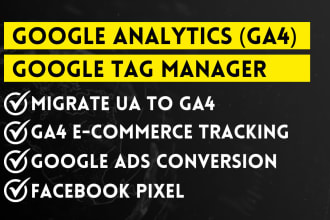setup google analytics 4, ga4, tag manager, facebook pixel, ads conversion