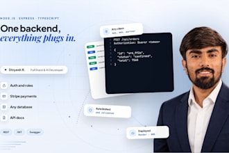 build your node js backend and rest api with auth, payments and ai integration