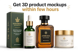 create ai 3d digital product,cosmetic, packaging mockups in photoshop
