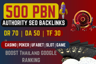 build high da DR tf contextual seo backlinks for poker websites