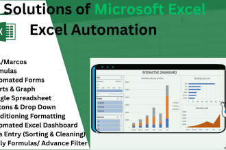 do automation using excel vba, macros, and dashboard