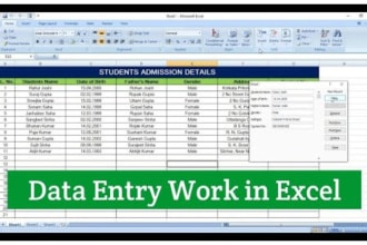 do data entry tasks in excel and google docs power bi too