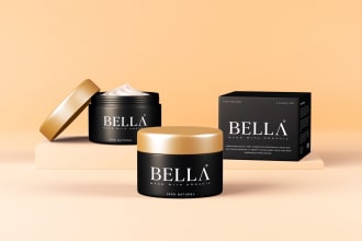 design minimalist luxury cosmetic label, skincare packaging