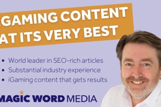 write SEO optimised igaming content for your website
