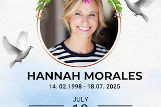 design funeral flyer, event obituary and program in 24 hrs