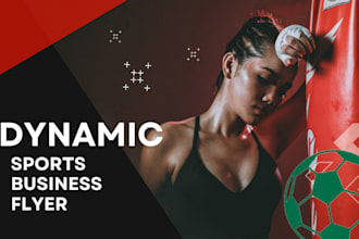 dynamic sports business and delicious food flyer