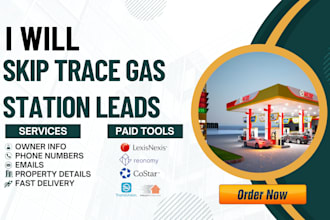 skip trace gas station leads