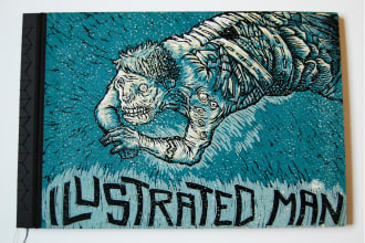create niche colorful linocut and woodcut book illustrations