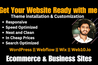 design wordpress, wix, web flow business, dropshipping website