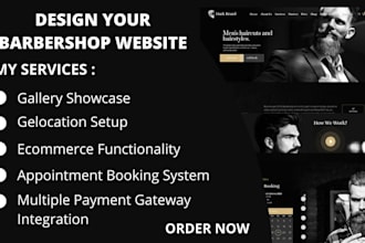 build barbershop website, barber website, beauty saloon website and spa website