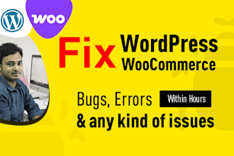 fix wordpress error, woocommerce fix or wordpress bug fix