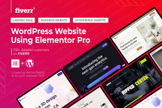 build responsive wordpress website design using elementor pro