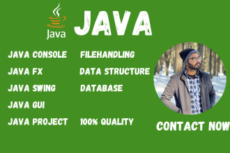 help you in java console gui swing javafx database tasks and projects