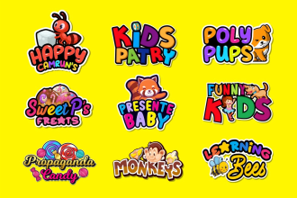 design a cute fun colorful logo for kids, toy stores, daycare, and baby brands