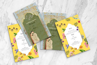 make digital wedding card and e invite under 24 hours