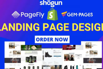 design, redesign shopify store, shopify dropshipping by pagefly gempages shogun