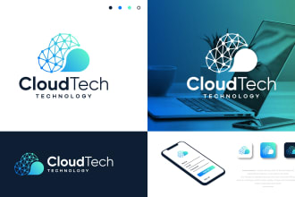 design modern startup, technology, and cyber security logo