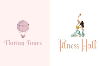 design unique feminine or watercolor logo for your brand