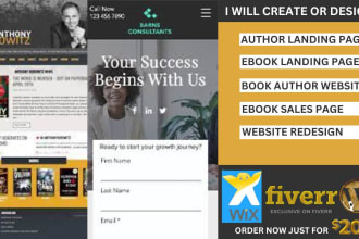 design book author landing page, ebook landing page, ebook sales page with lead