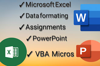do urgent ms excel,word, assignment, projects and presentation on powerpoint