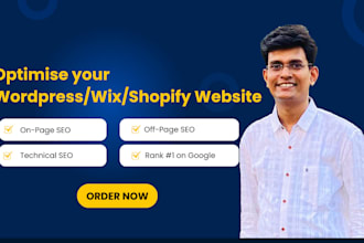 do SEO optimization for wordpress, shopify, wix and squarespace website